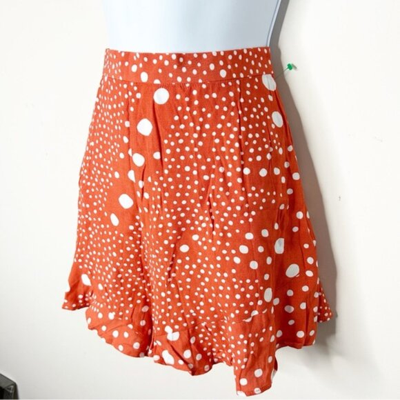 Anthropologie Fifth Label Peppers Shorts high rise waist Polka Dots Ruffles Red - Picture 6 of 16